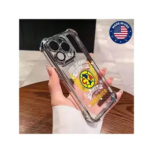 Club América Pride Aesthetic Design Pattern Casing For Iphone 16 15 14 13 12 Plus Pro Max Flaunt Mobile Phone Case Soft Silicon TPU Anti-Drop Drop Protection Shockproof Protector Vintage Unique Fashion  Anti-Scratch Stylish Smartphone Cove