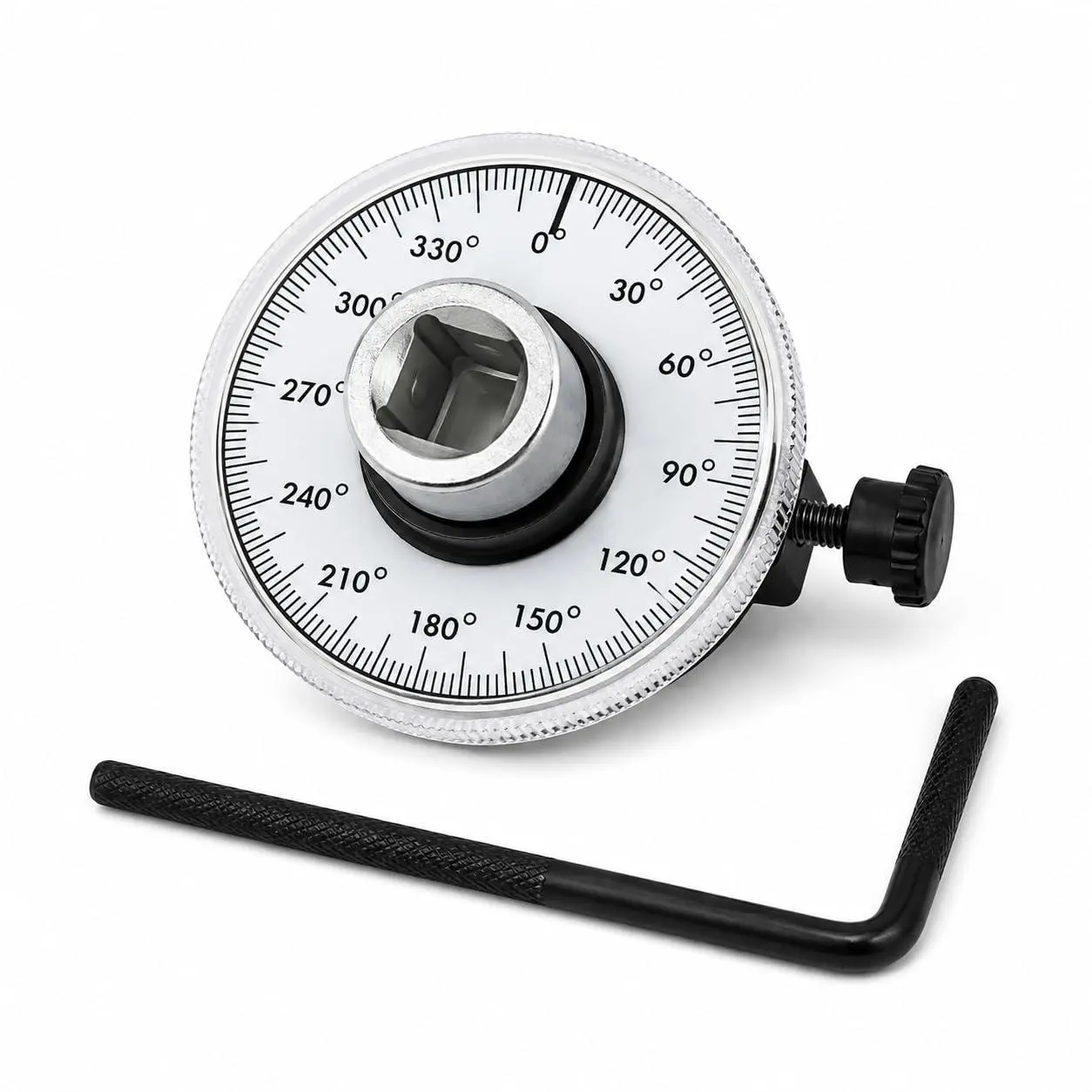1/2" Drive Torque Angle Gauge, Mechanical Torque Wrench Adapter with 360° Scale & Quick Zero Return, Heavy Duty Angle Meter with Dual Adjustable Arm for Auto Engine, Truck and Heavy Machinery Repair