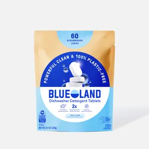 Blueland Dishwasher Detergent Tablet Refills, 100% Plastic-Free Plant-Based Eco-Friendly Dish Soap Tablet Refills