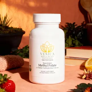 Methyl Folate Supplement 5000mcg Magnafolate C 60 Vegetarian Capsules High Potency Bioavailable Folate Support