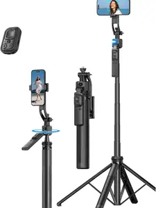 Famous Tech Shop Dual-Light Aluminum Tripod 1.63m – Smart Tracking + Bluetooth Remote