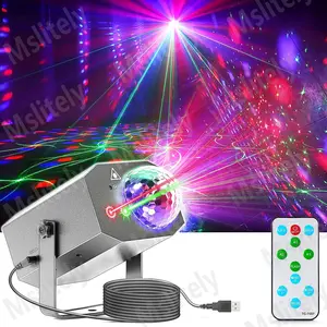 Party Lights, Disco Ball Lights, DJ Disco Lights Laser Stage Light Sound Activated Rave Lights with Remote Control Dancing Lights Disco Lights for Parties Club Bar KTV Holiday Dance Christmas Birthday Adjustable Brightness Led