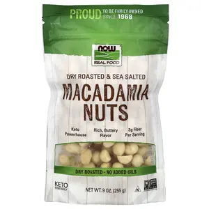 NOW Foods Real Food, Macadamia Nuts, Dry Roasted & Sea Salted, 9 oz (255 g)