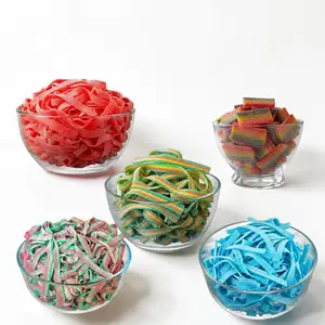 Dorval Sour Power Sour Belts Candy | Rainbow, Strawberry, Watermelon & Blue Raspberry | Gelatin-Free Sour Candy (Select your Favorites)