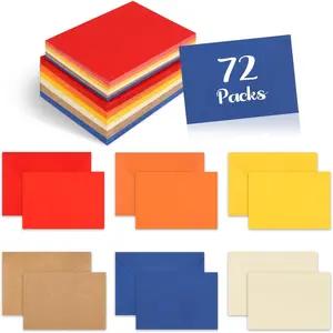 72 count Blank Cards with Envelopes, Mini Envelopes With Blank Note Cards, Self-Adhesive Business Card Envelopes for Wedding, Bridal,  Shower, Graduation, Business (Morandi Color)