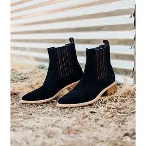 Leonor Suede Ankle Boot in Black