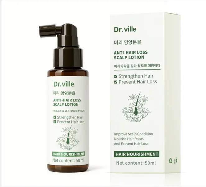 【Professional Grade】Dr.ville Anti-Hair Loss Scalp Lotion | Strengthen Hair & Prevent Hair Loss | Plant-Based Formula with Polygonum Multiflorum & Ginger-SJ