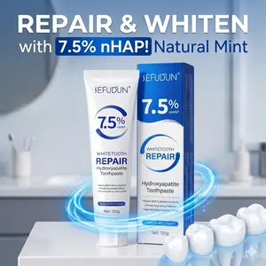 7.5% Nano Hydroxyapatite Toothpaste, Fluoride-Free nHAP Toothpaste for Enamel Care, Sensitive Teeth, Fresh Breath & Daily Oral Cleaning, Mint Flavor, 120g