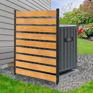 MOPHOTO Air Conditioner Fence, 1-Panel Pool Equipment Enclosure, 38" W x 60" H Privacy Screens Fence Panels with Metal Stakes, Outside Wood Trash Can Fence Privacy Fence Panel