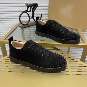 Men’s low Black Spikes Suede