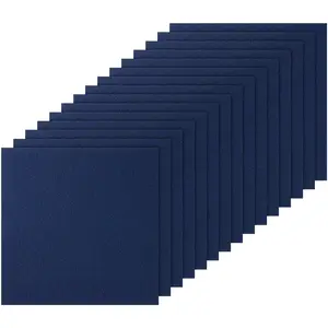Carpet Tiles Peel And Stick, 24" X 24" Self Adhesive Floor Tiles, Soft Padded Interlocking Carpet Tiles For Bedroom And Living Room, Indoor Outdoor Renovation, Easy Cut-To-Fit DIY Installation, 15 Tiles, Dark Blue