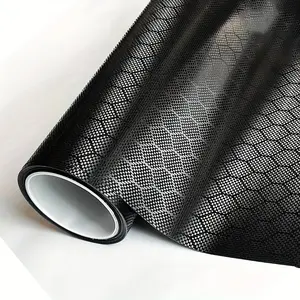 Honeycomb Carbon Fiber Vinyl Wrap, Chrome Hexagon Cast Vinyl Film for Almost Cars and Motorcycles Exterior Interior, Self-Adhesive Car Wrap Stickers 1ft x 5ft