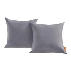 Modway Convene Two Piece Outdoor Patio Pillow Set in Gray