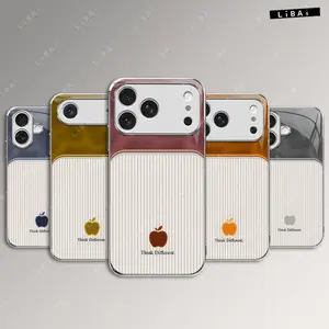 Striped apple pattern print, creative design; suitable for iPhone 17/16/15/14/13 Pro Max and Samsung S25 Ultra; great as a Christmas or holiday gift—very cool—975