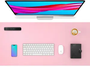 Leather Desk Pad Protector, Mouse Pad, Office Desk Mat, Non-Slip PU Leather Desk Blotter, Laptop Desk Pad, Waterproof Desk Writing Pad for Office and Home (23.6" x 13.7", Fairy Pink)