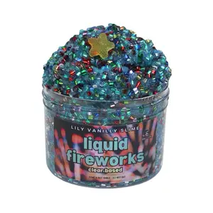 Liquid Fireworks Bingsu Crunchy Slime, Cherry Scented
