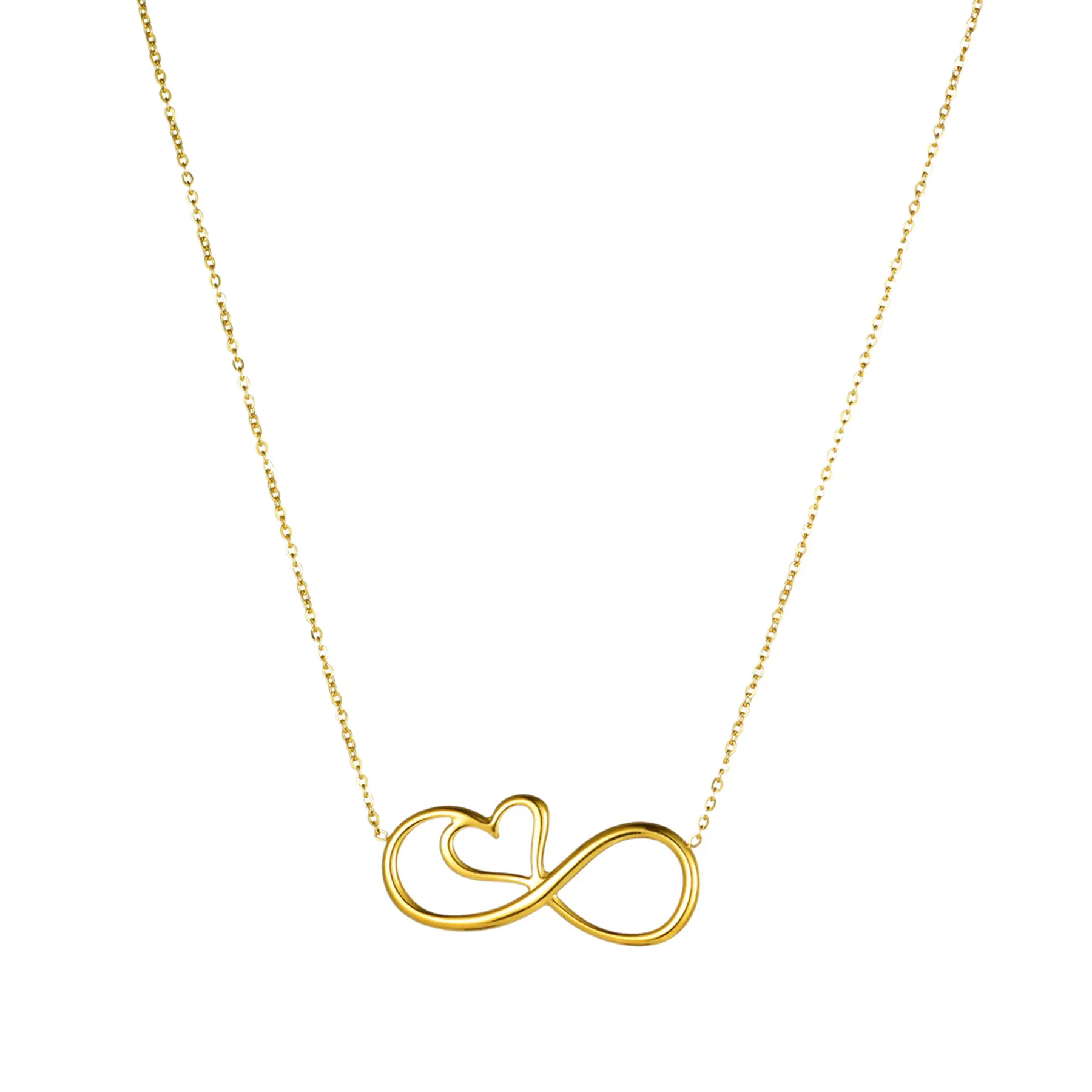 OIDEA Women's Infinity Necklaces, Minimalist Stainless Steel Symbolic Heart-Infinity Charm, Adjustable Collarbone Chain for Valentines Day, Anniversary, Birthday, Lightweight, Heart-Infinity Motif