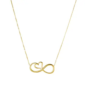 OIDEA Women's Heart Infinity Symbol Pendant Necklace - Stainless Steel Adjustable Collarbone Chain, Minimalist Love Chain Jewelry Necklaces