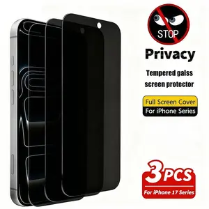 Protective Privacy Tempered Glass Screen Protector Cover, Compatible with iPhone 17/17e/air/17 Pro/17 Pro Max, Anti-Scratch, Anti-Fingerprint, Shockproof