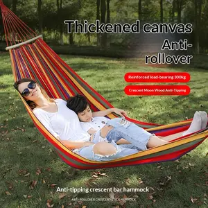 Outdoor Anti-Rollover Hammock Camping Equipment Foldable Portable Balcony Home Use Camping Swing Double Hammock Chair