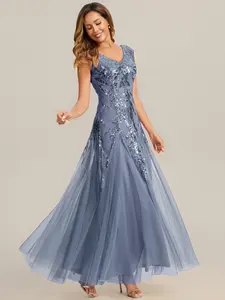 EVER-PRETTY 2026 New Trend Embroidered Sequin Cap Sleeve High Stretch Dress For Evening Event, Gala And Occasion EE02559 EVER-PRETTY 2026 New Trend Embroidered Sequin Cap Sleeve High Stretch Dress For Evening Event, Gala And Occasion EE02559