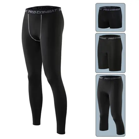 Men's Sports Tights Quick-drying Compression Leggings Thermal Underwear Long Johns for Running and Fitness Sports Quick-drying Suit