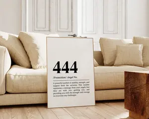 Angel Number 444 Wall Art, Printable Law Of Attraction Wall Decor, Trendy Spiritual Art Print, Manifestation Poster, Angel Numbers Print| Framless Poster