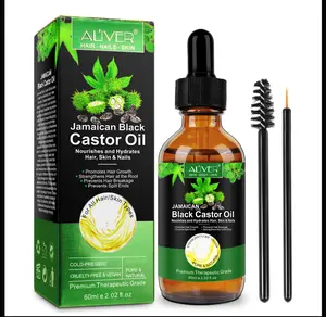 ALIVER Jamaican Black Castor Oil 60ml, Pure Cold Pressed, Nourishing Oil for Hair Growth, Skin & Nails, Vegan & Cruelty-Free