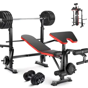 Weight Bench ONLY, Versatile And Collapsible Workout Bench Press Set with Leg Developer And Preacher Curl Pad for Complete for Home Gym Training