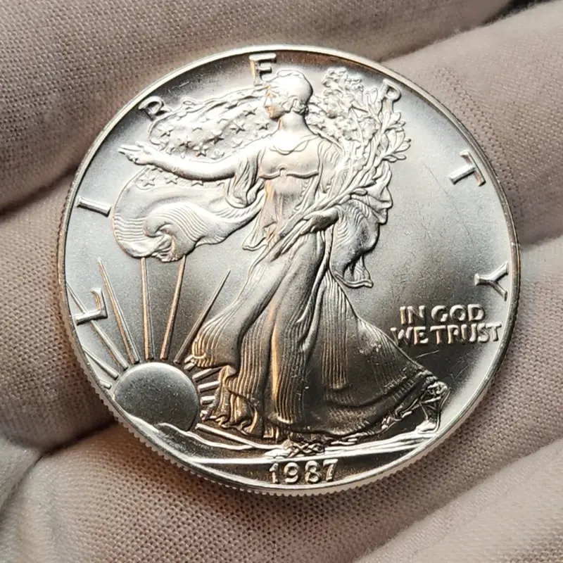 1987 Silver American Eagle in Mint Condition. 1oz Pure Silver