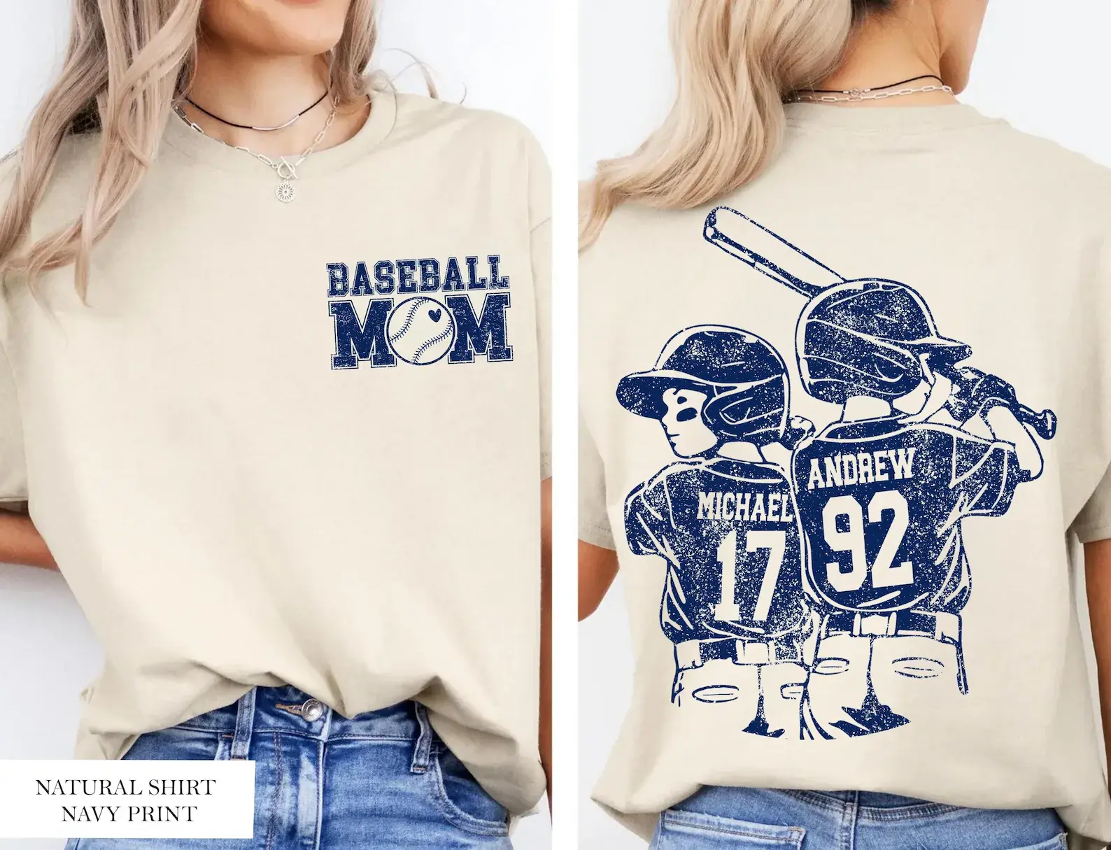 Comfort Colors Custom Baseball Mom Shirt, Personalized Name & Number Tee, Game day Mom Shirt, Player Graphic Choice Tee, Gift For Mom For Women, Baseball Mom Gift