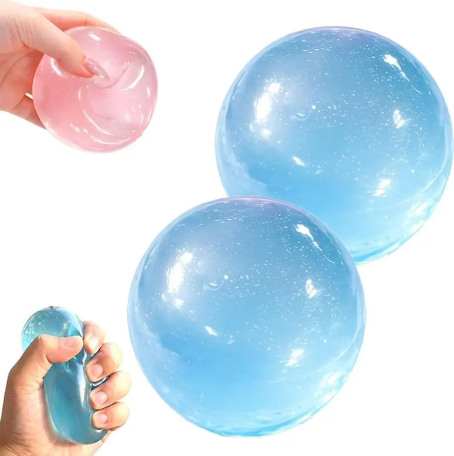 Coconut Oil Squeeze Toys, Malt Sugar Balls Filled Stress Relief Squishy Soft Non-Sticky Sensory Fidget Toy for Adults Anxiety Relief