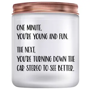 Happy Birthday Funny Candles Mom Dad Gifts, 40 50 60 70 Year Old Gifts for Wife Husband,Lemongrass Sage Candles,40th 50th 60th 70th Birthday Gift Decor for Women Men