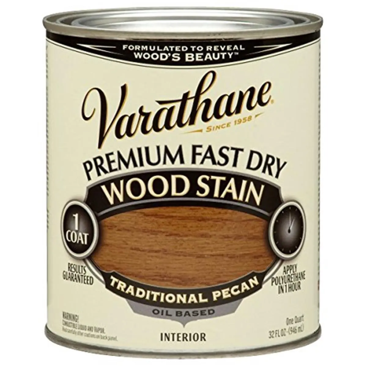 212 MAIN Fast-Dry Wood Stain, Traditional Pecan, 1 Qt, Varathane 262013, for Automotive & Motorcycle Paint Care Maintenance