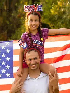 2pcs/10pcs New Independence Day Hair Bands, Usa Flag Party Accessories, Patriotic Headbands for Celebrations, Festive Hairstyles