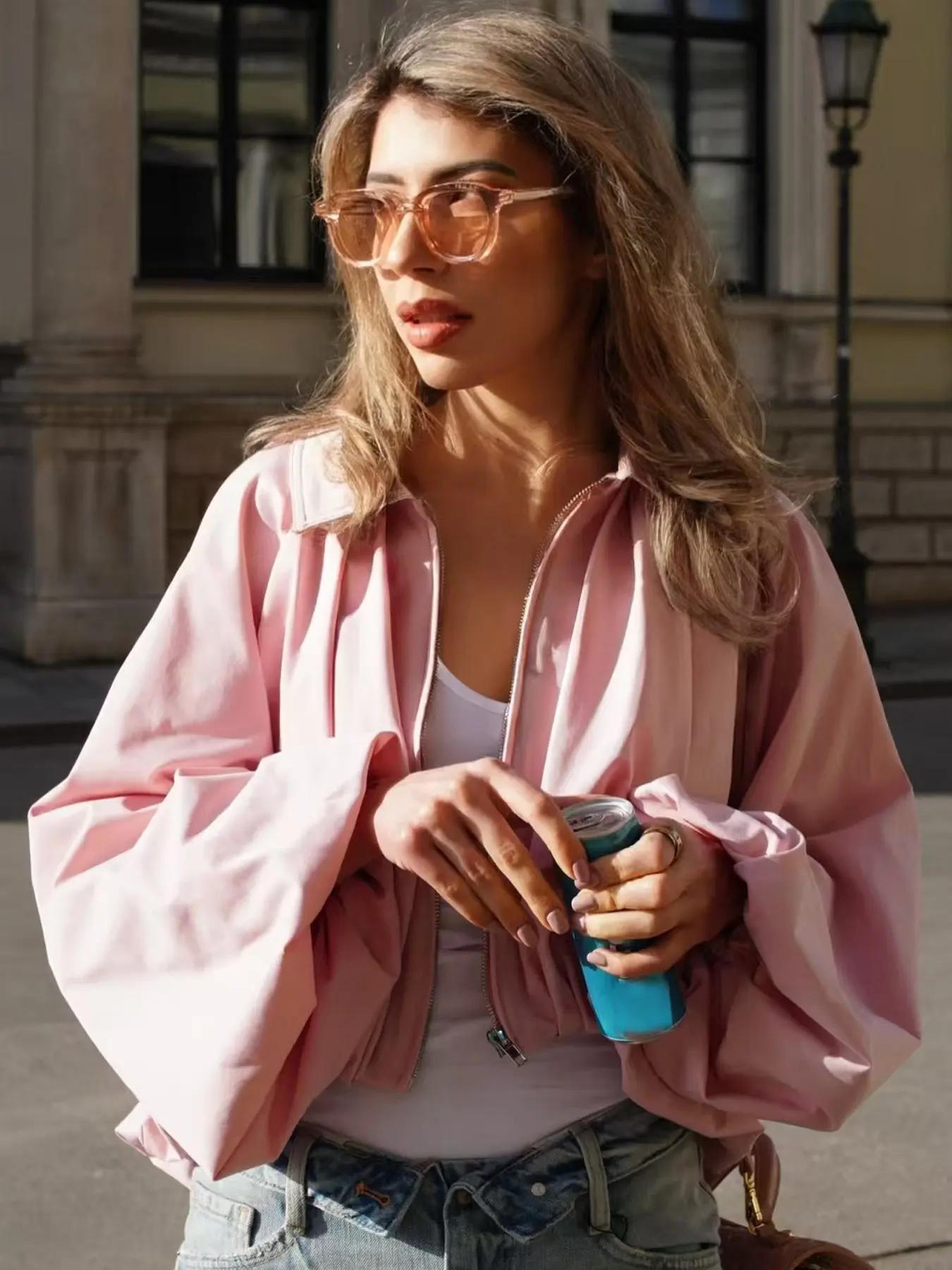 Oversized Baggy Cropped Coat Women's Bomber Jacket Spring Autumn 2026 Elegant Long Sleeve Zip Outerwears Chic High Street Jackets Casual Fashion Daily Reels & Weekend Gatherings Jackets Womenswear Loose Casual Outdoor Outerwears Casual Comfy Jacket