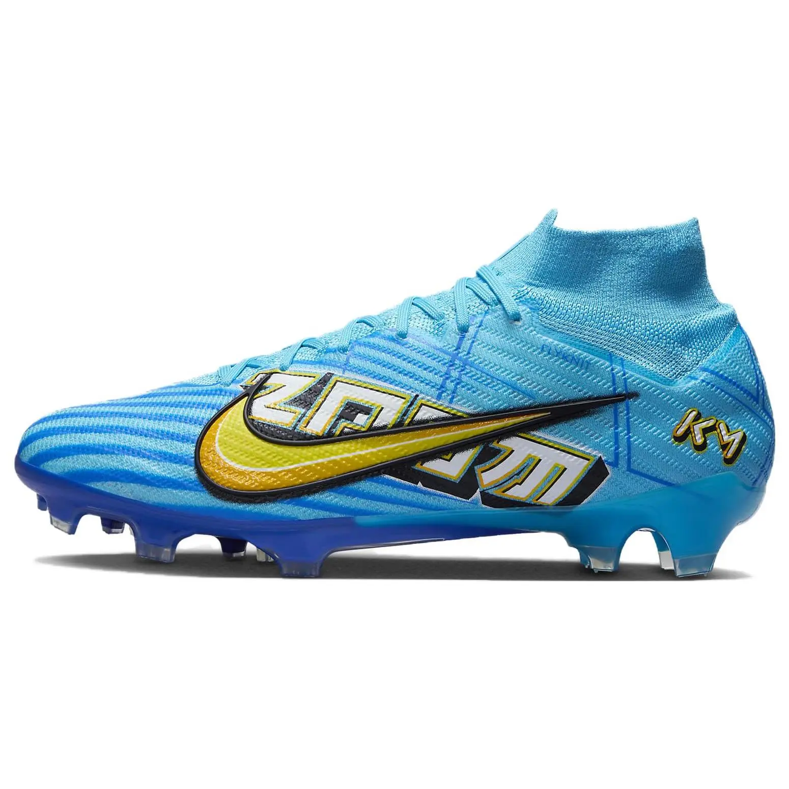 Nike Zoom Superfly 9 Elite KM FG Mbappe Motivation Pack Comfort Soccer Cleats Men's Baltic Blue White DO9342-400