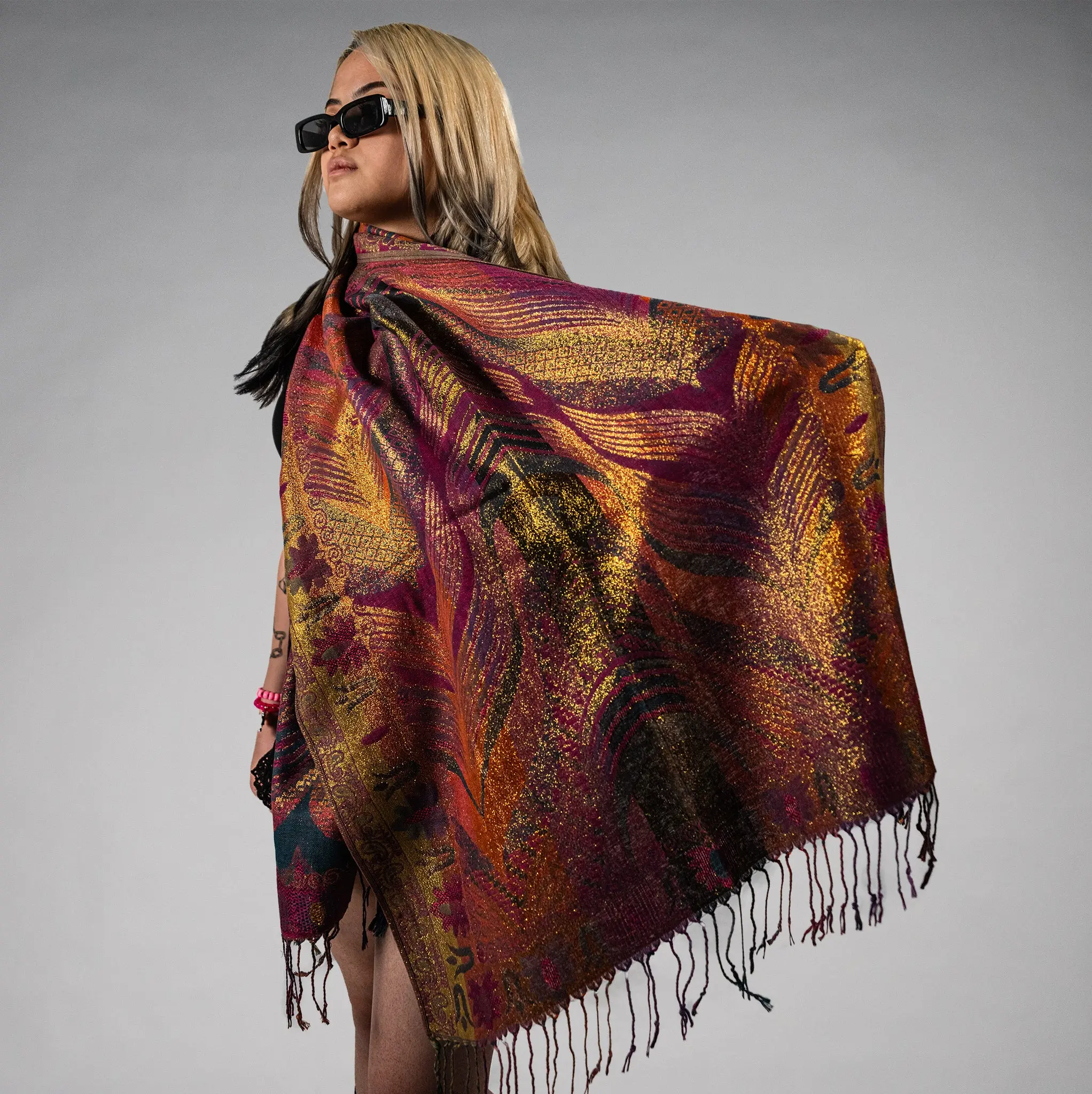 Starlit Feather Rave Pashmina Scarf Starlit Feather Rave Pashmina Scarf