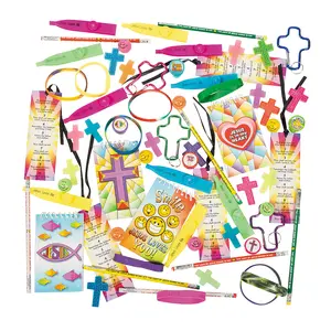 Bulk 100 Pc. Religious Stationery, Novelty Toy & Handout Assortment