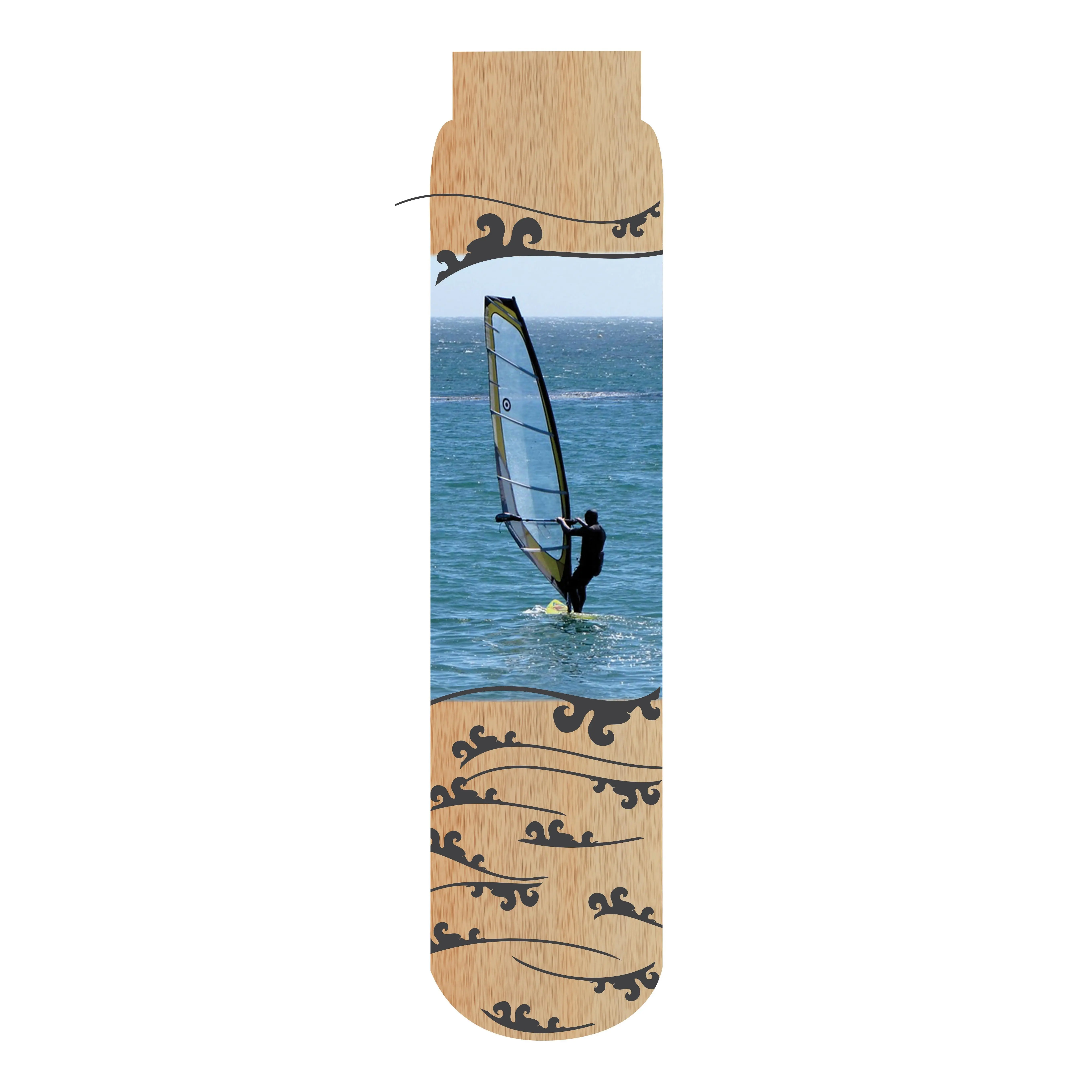 Windsurfing Crew Socks - Tan, Spandex, Men's Animal Design for Shoe Lifestyle Menswear Tropical
