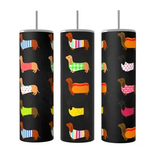 Dachshund Dog 20 oz Tumbler Coffee Drinkware Insulated Lid Skinny Portable Vacuum Insulated with Lid and Straw Perfect for Hot Coffee Cold Drinks or Wine
