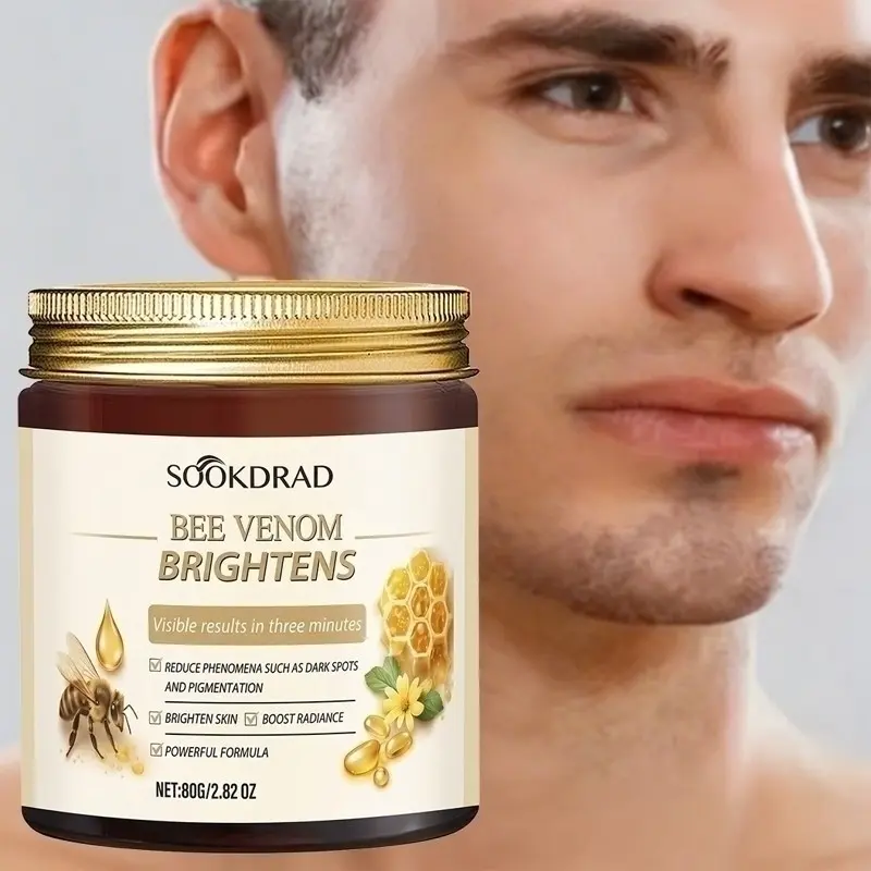 Bee Venom Brightening Cream, Improves Hyperpigmentation, Enhances Radiance, Suitable for All Skin Types, Unisex, 80g, Daily Morning Care
