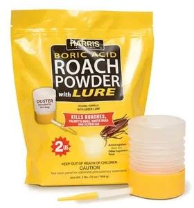 Boric Acid Roach and Silverfish Killer Powder w/Lure, Powder Duster Included in The Bag (32oz)