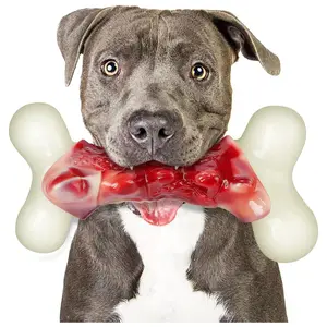Dog Toys for Aggressive Chewers, Indestructible Large Dogs, Real Bacon Flavored, Dog Chew Toy Bones Medium/Large Breed Dogs, Best to Keep Them Busy (L)