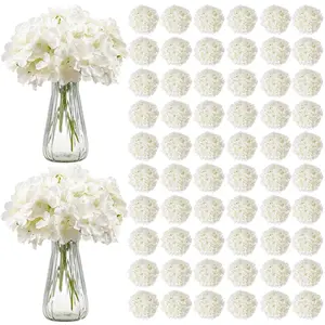 205 Pcs Artificial Silk Hydrangea Flowers 9.8 Inch White Bouquet Arrangement For Home Decor, Wedding Centerpieces, And Event Styling With Realistic Petals, Durable Craftsmanship, Low Maintenance, Bulk Flower Set