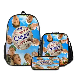3PCS the-sandlot-Backpacks for Girls Set, Cute School Backpack for Girls Boys with Lunch Box and Pencil Case, Aesthetic Bookbag for Teens, Lightweight Classic Backpack for Travel, Work, Picnic A-96