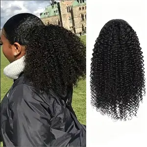 Binf Curly Ponytail Human Hair Kinky Curly Ponytail Brazilian Drawstring Ponytail Clip In Hair Extensions Remy Human Hair Curly Hair Tail