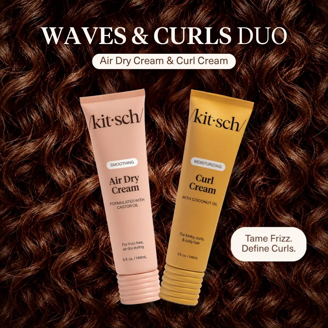 Kitsch Waves & Curls Duo | Air Dry Cream & Curl Cream | Tame Frizz, Define Curls & Hydrate Natural Texture Kitsch Waves & Curls Duo | Air Dry Cream & Curl Cream | Tame Frizz, Define Curls & Hydrate Natural Texture
