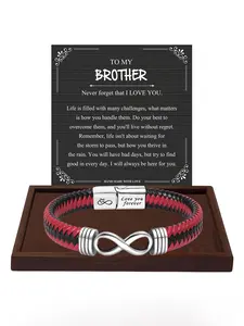 1PC Christmas Gifts for Brother - Classic Fashion High Quality Man's Knotted Bracelet - Perfect Birthday Gifts/Valentine's Day Romantic Gifts/Graduation Blessing Gift for Brother - Sophisticated Style for the Modern Man