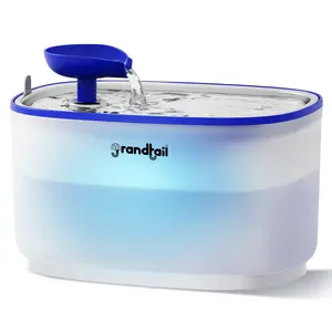 [LIVE] Cat & Dog Water Fountain 84oz 2.5L Capacity with LED Light BPA-Free Dual Flow Modes Wireless Pump Smart Electric Polypropylene Pet Fountain